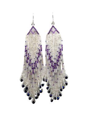 Purple V's Earrings